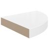 Estante Flotante De Esquina Mdf Blanco Brillo 25x25x3,8 Cm