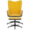 Silla De Relajación Reposapiés Terciopelo Pvc Amarillo Mostaza