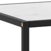 Mesa De Centro Negra Con Vidrio De Mármol Blanco 120x50x35 Cm