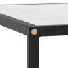 Mesa De Centro Negra Con Vidrio De Mármol Blanco 80x80x35 Cm