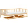 Sofá Cama Con Cajones Madera De Pino Maciza 90x200 Cm