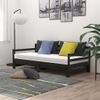 Sofá Cama Extraíble Madera Maciza De Pino Negro 2x(90x200) Cm