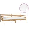 Sofá Cama Y Colchón Madera Pino Maciza Marrón Miel 90x200 Cm