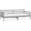 Sofá Cama Con Colchón Madera De Pino Maciza Gris 90x200 Cm