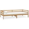 Sofá Cama Y Colchón Madera Pino Maciza Marrón Miel 90x200 Cm