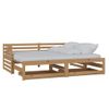 Sofá Cama Extraíble Madera Maciza De Pino Miel 2x(90x200) Cm