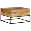 Mesa De Centro Madera De Mango Rugosa 68x68x41 Cm Marrón