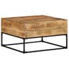 Mesa De Centro Madera De Mango Rugosa 68x68x41 Cm Marrón