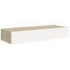 Estantes De Pared Con Cajón 2 Uds Mdf Roble/blanco 60x23,5x10cm Marrón