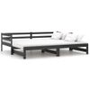 Sofá Cama Extraíble Madera Maciza De Pino Negro 2x(90x200) Cm