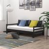 Sofá Cama Extraíble Madera Maciza De Pino Negro 2x(90x200) Cm