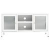 Mueble Para El Televisor Acero Y Vidrio Blanco 105x35x52 Cm