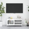 Mueble Para El Televisor Acero Y Vidrio Blanco 90x30x44 Cm