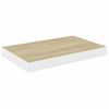 Estante Flotante De Pared Mdf Roble Y Blanco 50x23x3,8 Cm Marrón