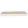 Estante Flotante De Pared Mdf Roble Y Blanco 50x23x3,8 Cm Marrón