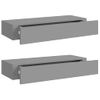 Estantes De Pared Con Cajón 2 Uds Mdf Gris 60x23,5x10 Cm