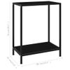 Mesa De Consola Negro Vidrio Templado 60x35x75 Cm