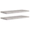 Estante Flotante Pared 2 Uds Mdf Gris Hormigón 80x23,5x3,8 Cm