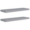 Estantes Flotantes De Pared 2 Uds Mdf Gris 80x23,5x3,8 Cm