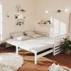 Sofá Cama Extraíble Madera Maciza De Pino Blanco 2x(90x200) Cm