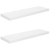 Estante Flotante De Pared 2 Uds Mdf Blanco Brillo 80x23,5x3,8cm