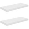 Estante Flotante De Pared 2 Uds Mdf Blanco Brillo 60x23,5x3,8cm