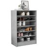 Mueble Zapatero Madera Contrachapada Gris Hormigón 60x35x92 Cm