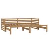 Sofá Cama Extraíble Madera De Pino Marrón Miel 2x(90x200) Cm