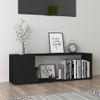 Mueble Para Tv Madera Contrachapada Negro 100x24x32 Cm