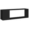 Mueble Para Tv Madera Contrachapada Negro 100x24x32 Cm