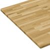 Tablero De Mesa Rectangular Madera Maciza Roble 23 Mm 100x60 Cm Marrón