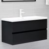 Mueble Con Lavabo Madera De Ingeniería Negro