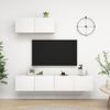 Mueble De Tv 3 Piezas De Madera Contrachapada Blanco