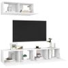 Mueble De Tv 3 Piezas De Madera Contrachapada Blanco