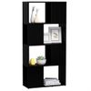 Librería Separador Madera Contrachapada Negro 60x24x124,5 Cm