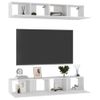 Muebles Para Tv 4 Uds Madera Contrachapada Blanco 80x30x30 Cm