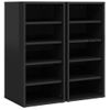 Muebles Zapateros 2 Uds Contrachapado Negro Brillo 31,5x35x70cm