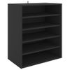 Mueble Zapatero De Madera Contrachapada Negro 60x35x70 Cm