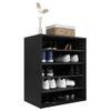 Mueble Zapatero De Madera Contrachapada Negro 60x35x70 Cm