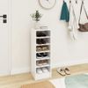 Mueble Zapatero De Madera Contrachapada Blanco 31,5x35x90 Cm