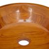 Lavabo De Madera Maciza De Teca Φ40x10 Cm Marrón