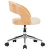 Silla De Oficina Giratoria Madera Curvada Cuero Sintético Crema