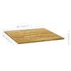 Tablero De Mesa Cuadrado Madera Maciza De Roble 23 Mm 80x80 Cm Marrón