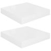 Estante Flotante De Pared 2 Uds Mdf Blanco Brillo 23x23,5x3,8cm