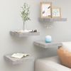 Estante Flotante Pared 4 Uds Mdf Gris Hormigón 23x23,5x3,8 Cm