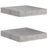 Estante Flotante Pared 2 Uds Mdf Gris Hormigón 23x23,5x3,8 Cm