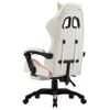 Silla Gaming Con Reposapiés Cuero Sintético Rosa Y Blanco