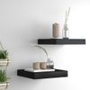 Estante Flotante Pared 2 Uds Mdf Negro 23x23,5x3,8 Cm