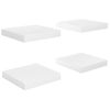 Estante Flotante De Pared 4 Uds Mdf Blanco Brillo 23x23,5x3,8cm