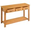 Mesa Consola De Madera Maciza De Roble 110x35x75 Cm Marrón